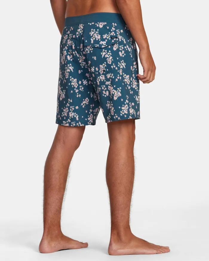 RVCA Boardshorts VA Pigment Print Elastic Waist Duck Blue 8211 Men