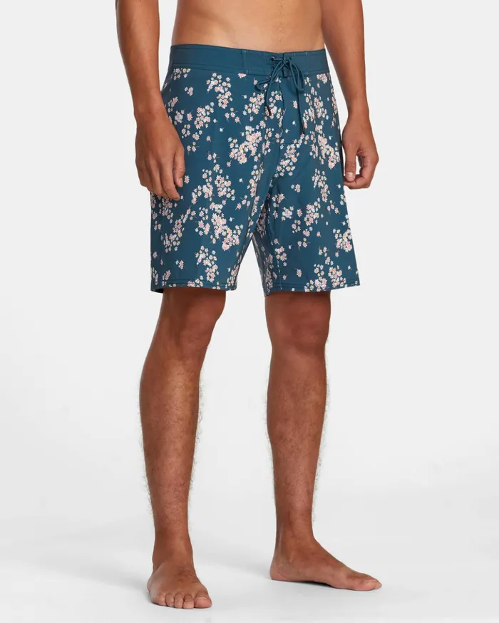 RVCA Boardshorts VA Pigment Print Elastic Waist Duck Blue 8211 Men
