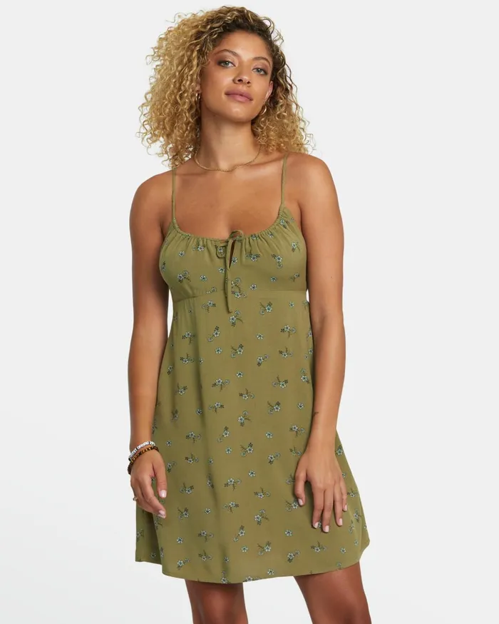 RVCA Dresses Rompers Hillside Mini Dress Aloe 8211 Women