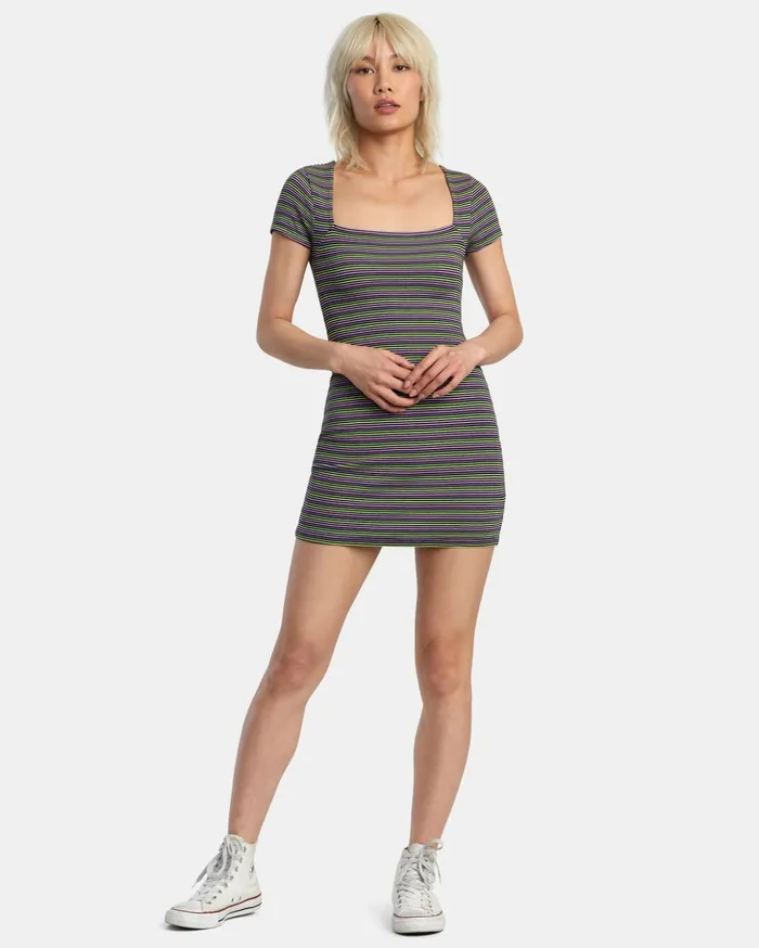 RVCA Dresses Rompers Partition Mini Rib Knit Dress Rvca Black 8211 Women
