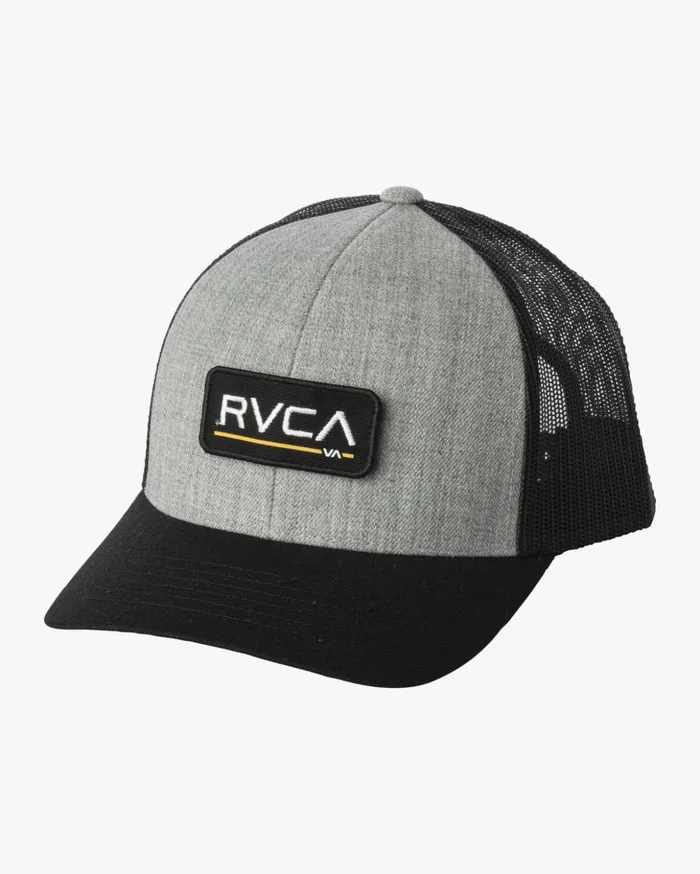 RVCA Hats Beanies Boy039s Ticket Trucker Hat III Heather Greyblack 8211 Boys