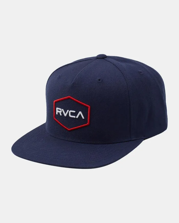 RVCA Hats Beanies Commonwealth Snapback Hat Navy 8211 Men