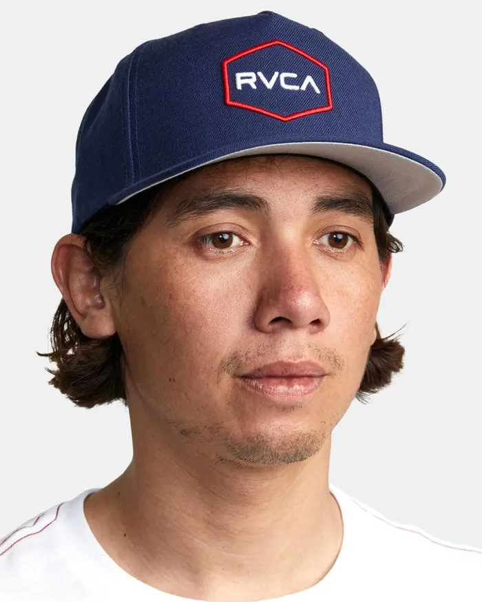 RVCA Hats Beanies Commonwealth Snapback Hat Navy 8211 Men