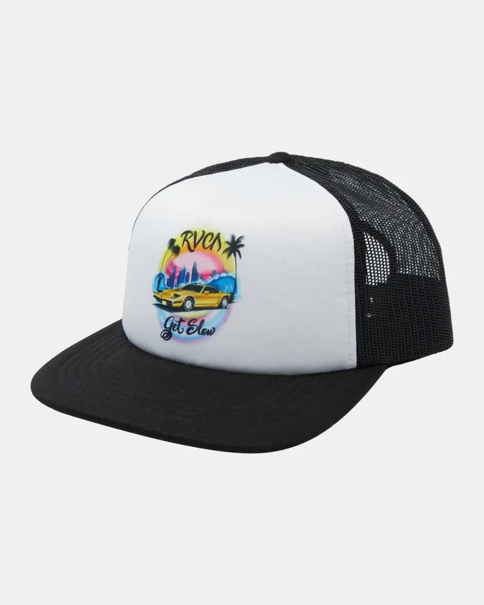 RVCA Hats Beanies Get Slow Trucker Hat Whiteblack 8211 Men