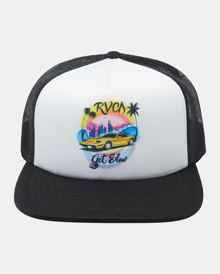 RVCA Hats Beanies Get Slow Trucker Hat Whiteblack 8211 Men