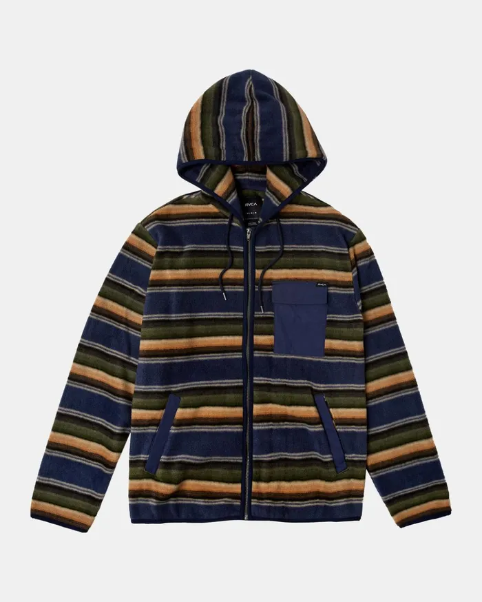 RVCA Hoodies Sweatshirts Hawthorne ZipUp Hooded Fleece Moody Blue 8211 Men