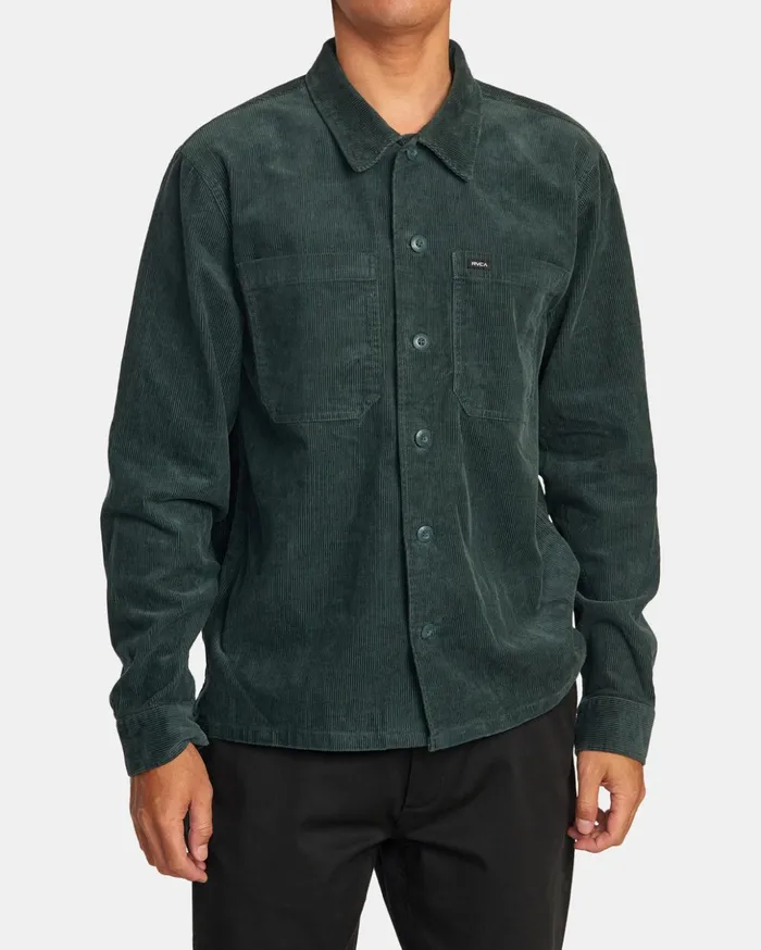 RVCA Jackets Americana Corduroy Overshirt Hunter Green 8211 Men