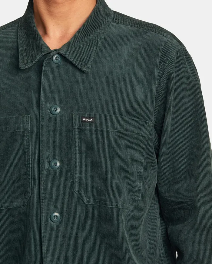 RVCA Jackets Americana Corduroy Overshirt Hunter Green 8211 Men