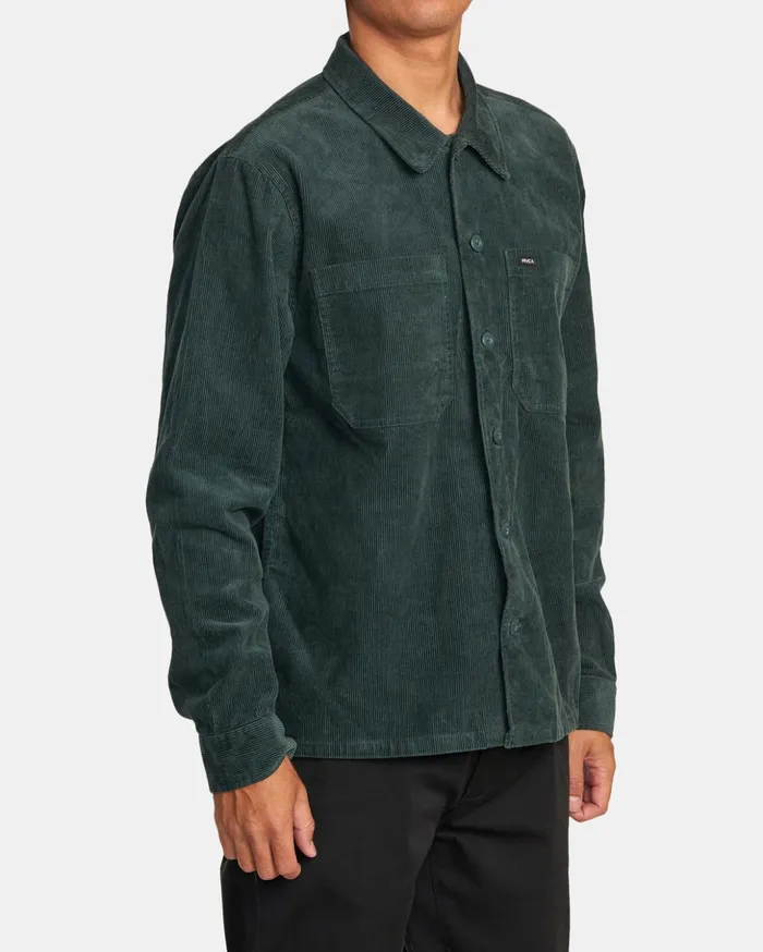 RVCA Jackets Americana Corduroy Overshirt Hunter Green 8211 Men