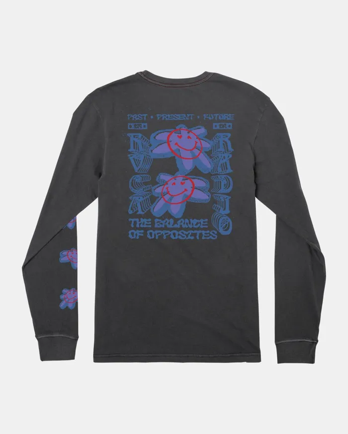 RVCA Long Sleeves Starish Long Sleeve TShirt Pirate Black 8211 Men