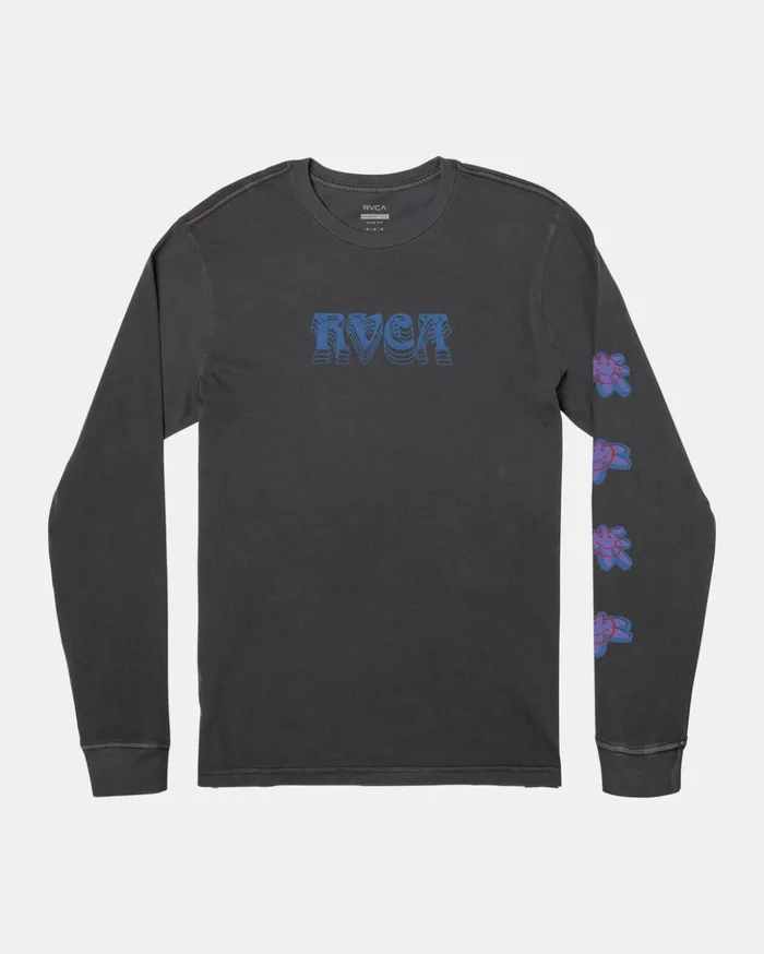 RVCA Long Sleeves Starish Long Sleeve TShirt Pirate Black 8211 Men