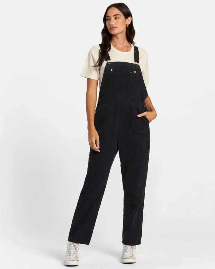 RVCA Pants Succession Overall Corduroy Overalls Rvca Black 8211 Women