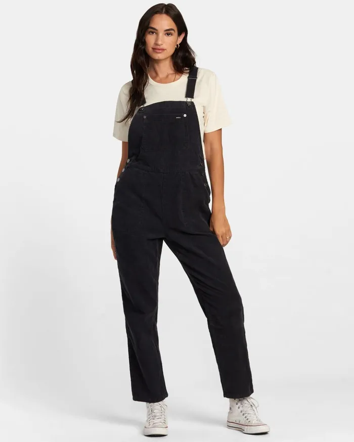 RVCA Pants Succession Overall Corduroy Overalls Rvca Black 8211 Women