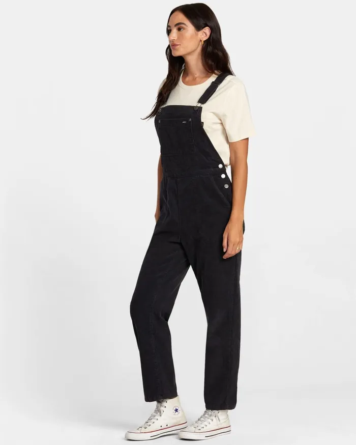 RVCA Pants Succession Overall Corduroy Overalls Rvca Black 8211 Women