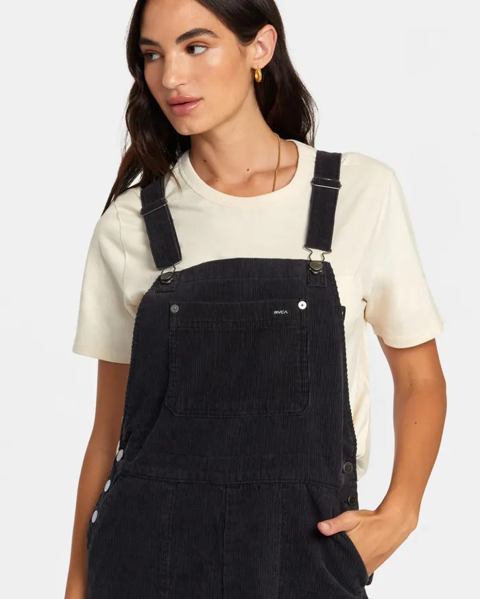 RVCA Pants Succession Overall Corduroy Overalls Rvca Black 8211 Women