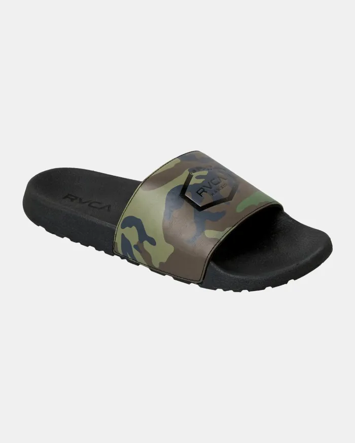 RVCA Sandals Island Hex Slides Black 8211 Men
