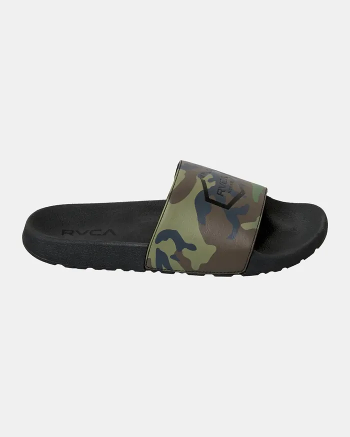 RVCA Sandals Island Hex Slides Black 8211 Men