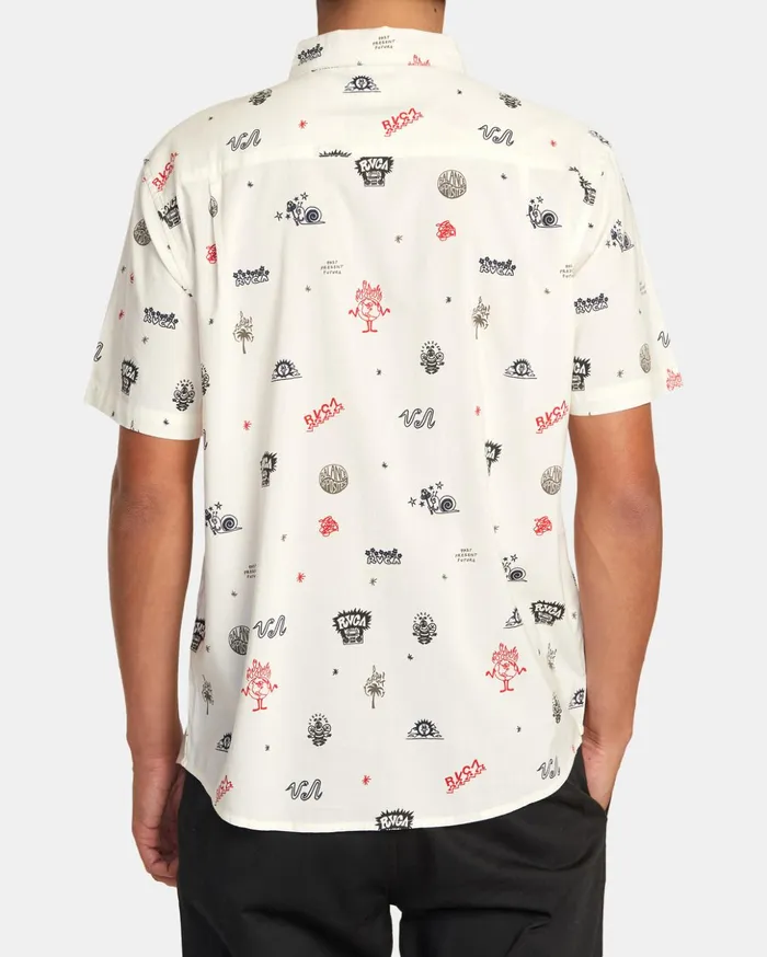 RVCA Shirts Flannels Arrivals Short Sleeve Shirt Natural 8211 Men