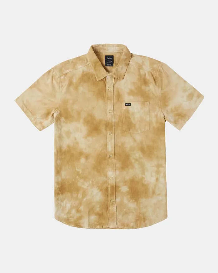 RVCA Shirts Flannels Bleach Corduroy Short Sleeve Shirt Butterscotch 8211 Men