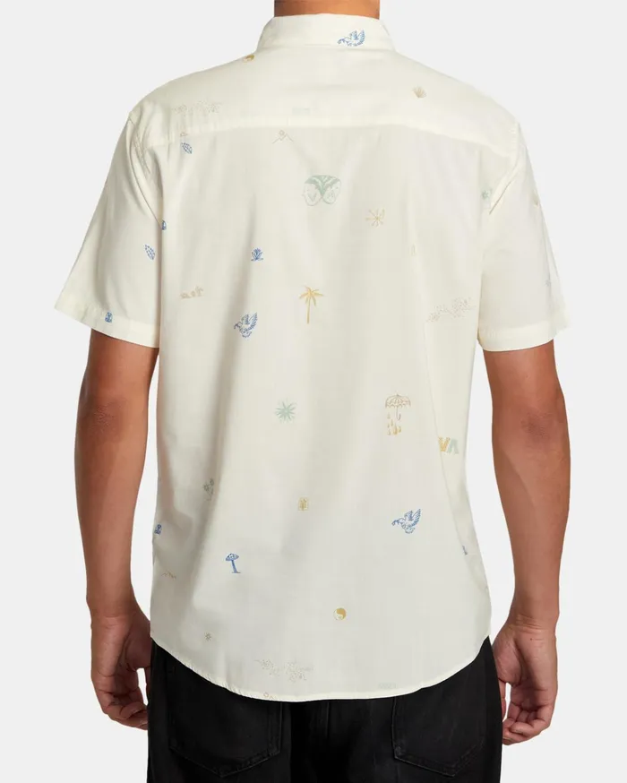 RVCA Shirts Flannels Desert Trip Short Sleeve Shirt Natural 8211 Men