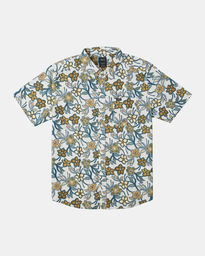 RVCA Shirts Flannels Evening Floral Shirt Silver Bleach 8211 Men