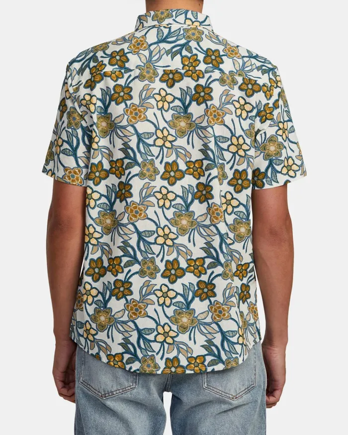 RVCA Shirts Flannels Evening Floral Shirt Silver Bleach 8211 Men
