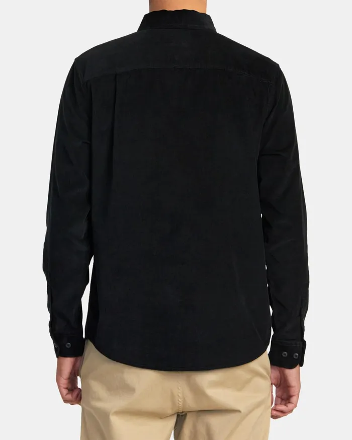 RVCA Shirts Flannels Freeman Cord Long Sleeve Shirt Black 8211 Men