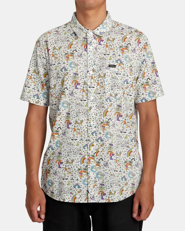 RVCA Shirts Flannels Jesse Lortz Short Sleeve Shirt White 8211 Men
