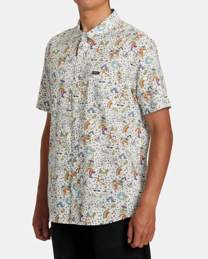 RVCA Shirts Flannels Jesse Lortz Short Sleeve Shirt White 8211 Men