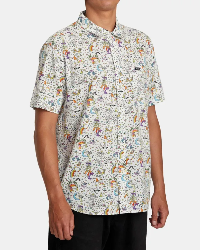 RVCA Shirts Flannels Jesse Lortz Short Sleeve Shirt White 8211 Men
