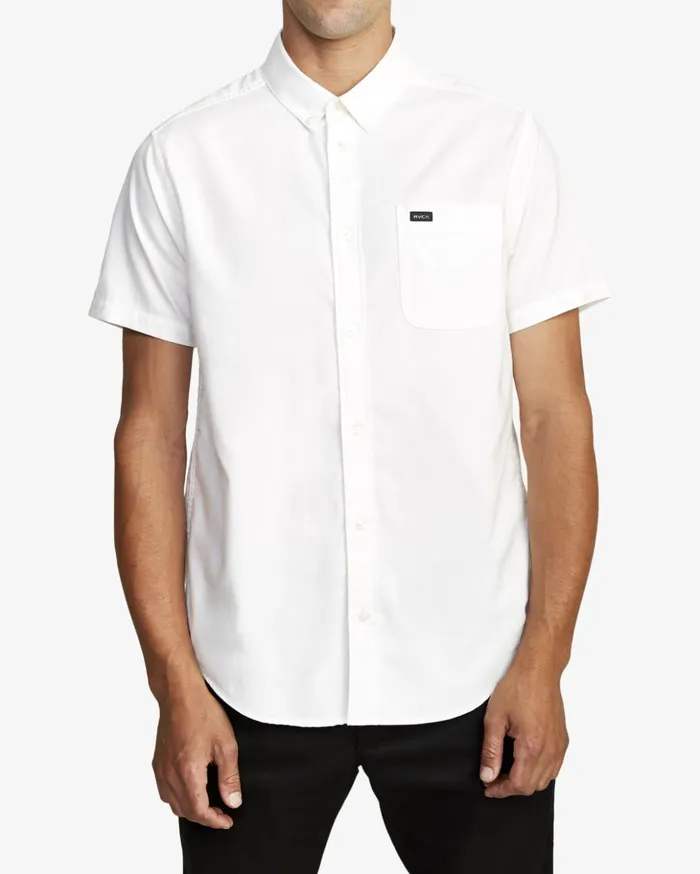 RVCA Shirts Flannels Thatll Do Stretch Short Sleeve Shirt White 8211 Men