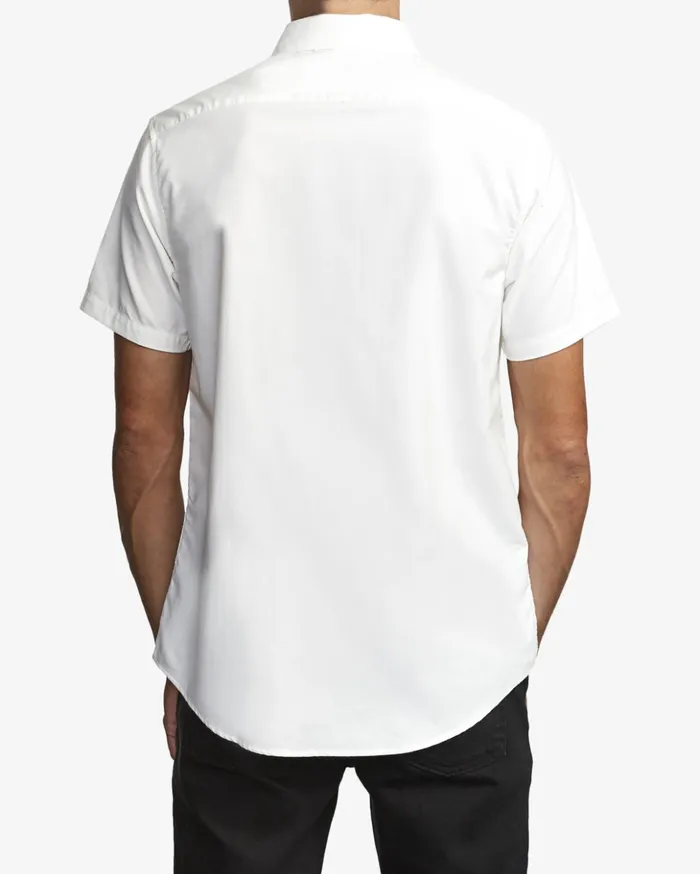 RVCA Shirts Flannels Thatll Do Stretch Short Sleeve Shirt White 8211 Men
