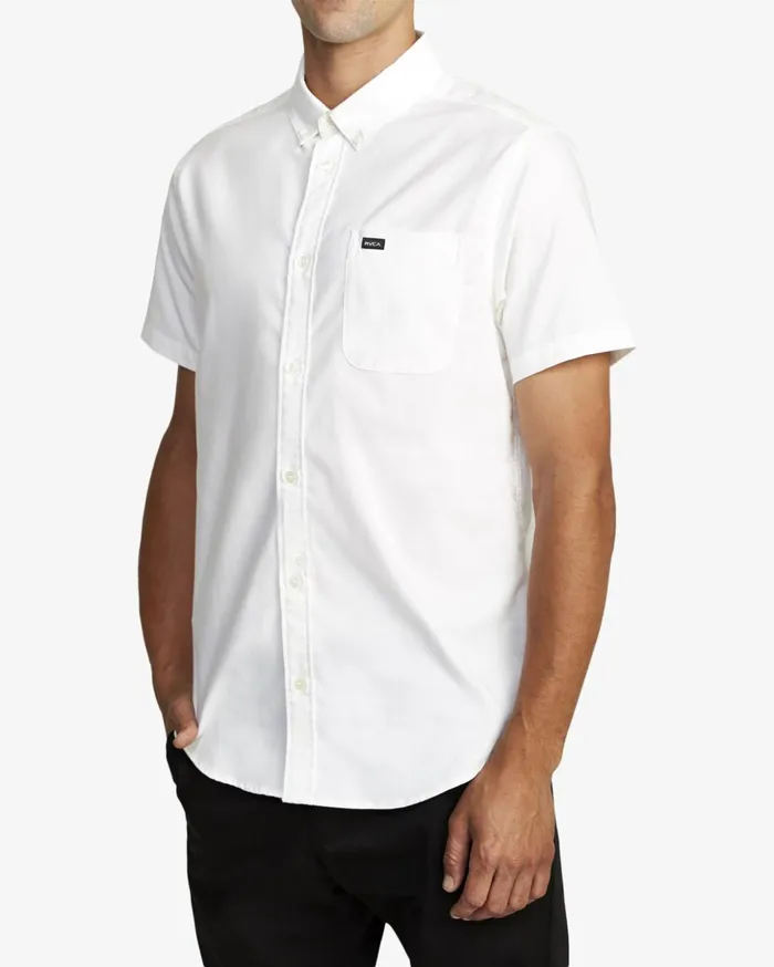 RVCA Shirts Flannels Thatll Do Stretch Short Sleeve Shirt White 8211 Men