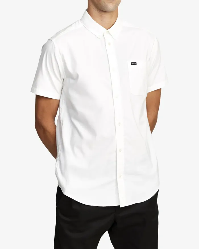 RVCA Shirts Flannels Thatll Do Stretch Short Sleeve Shirt White 8211 Men