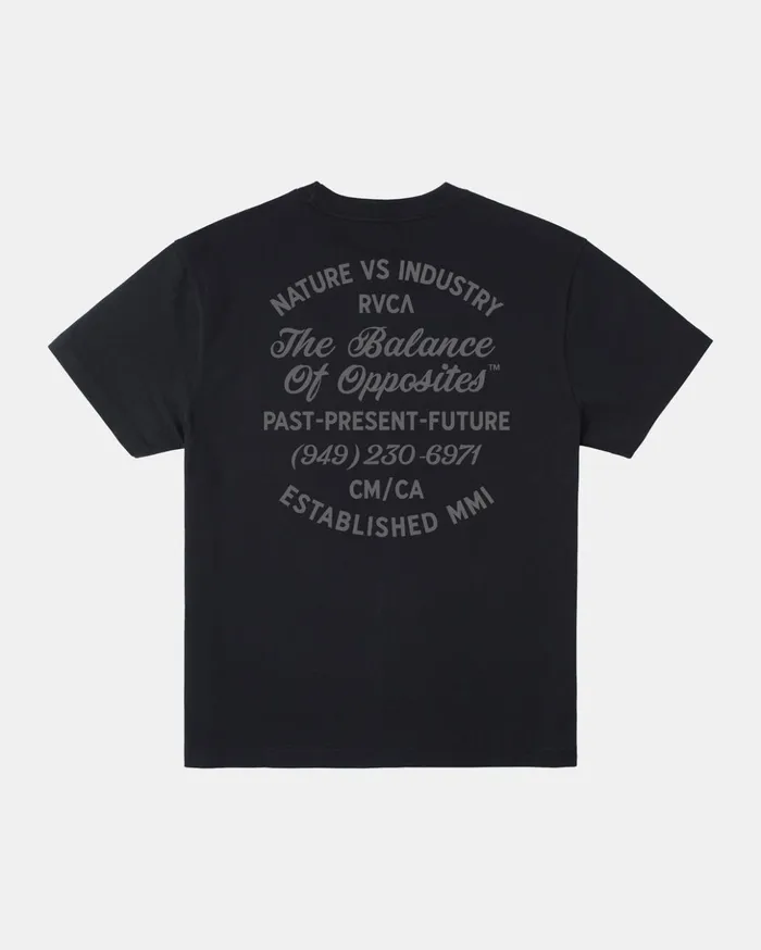 RVCA Short Sleeves Balance Cafe TShirt Black 8211 Men
