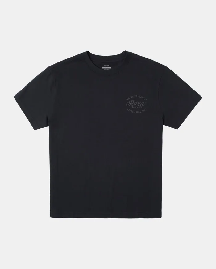 RVCA Short Sleeves Balance Cafe TShirt Black 8211 Men