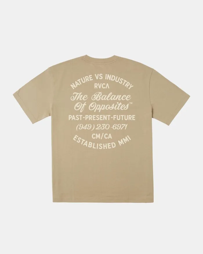 RVCA Short Sleeves Balance Cafe TShirt Khaki 8211 Men