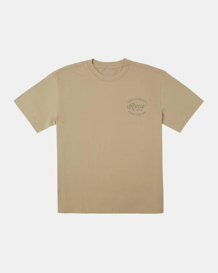 RVCA Short Sleeves Balance Cafe TShirt Khaki 8211 Men