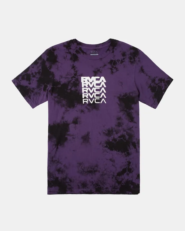 RVCA Short Sleeves Degen Tee Purple Tie Dye 8211 Men