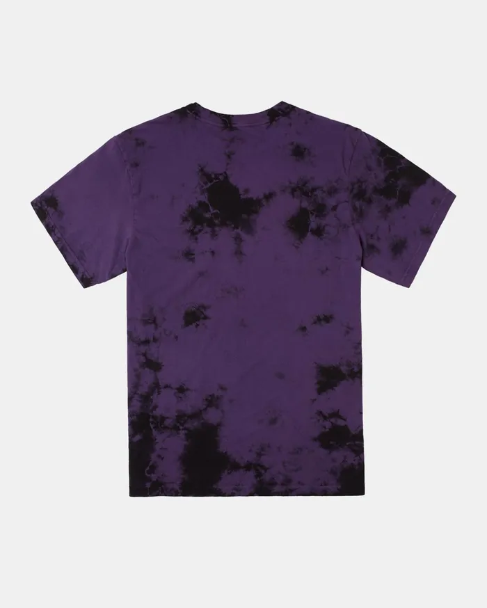 RVCA Short Sleeves Degen Tee Purple Tie Dye 8211 Men