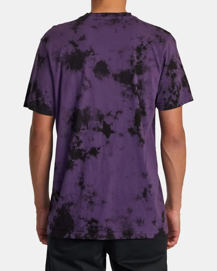 RVCA Short Sleeves Degen Tee Purple Tie Dye 8211 Men