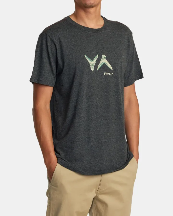 RVCA Short Sleeves Hawaii Fins Tee Black 8211 Men