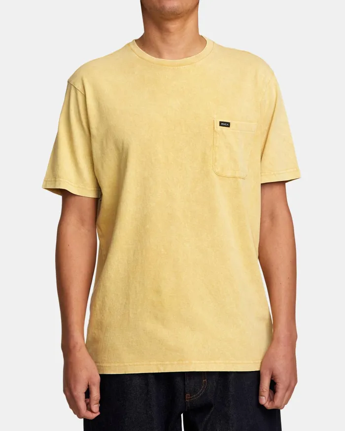 RVCA Short Sleeves Manic Shock Wash Sweatshirt Southern Moss 8211 Men