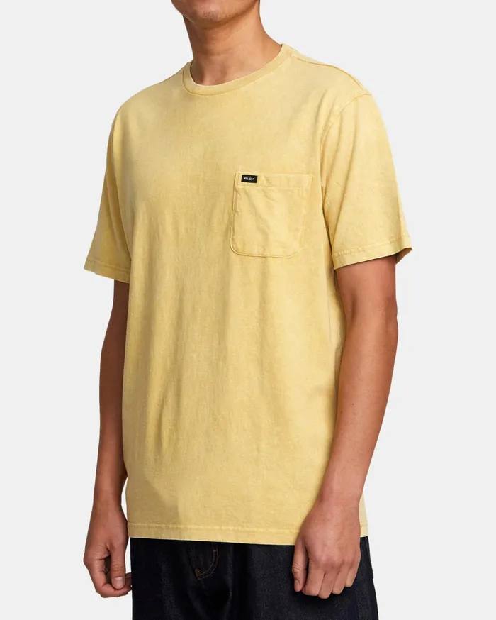 RVCA Short Sleeves Manic Shock Wash Sweatshirt Southern Moss 8211 Men