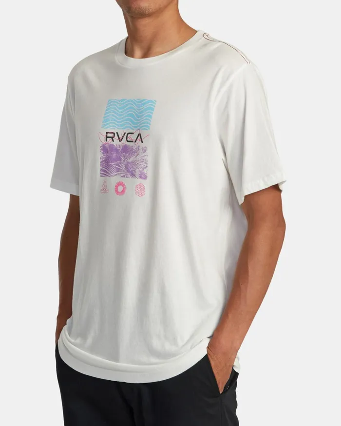 RVCA Short Sleeves Radio Fauna Tee Antique White 8211 Men