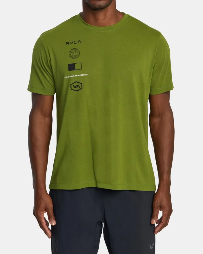 RVCA Short Sleeves RVCA Arena TShirt Olive Leaf 8211 Men