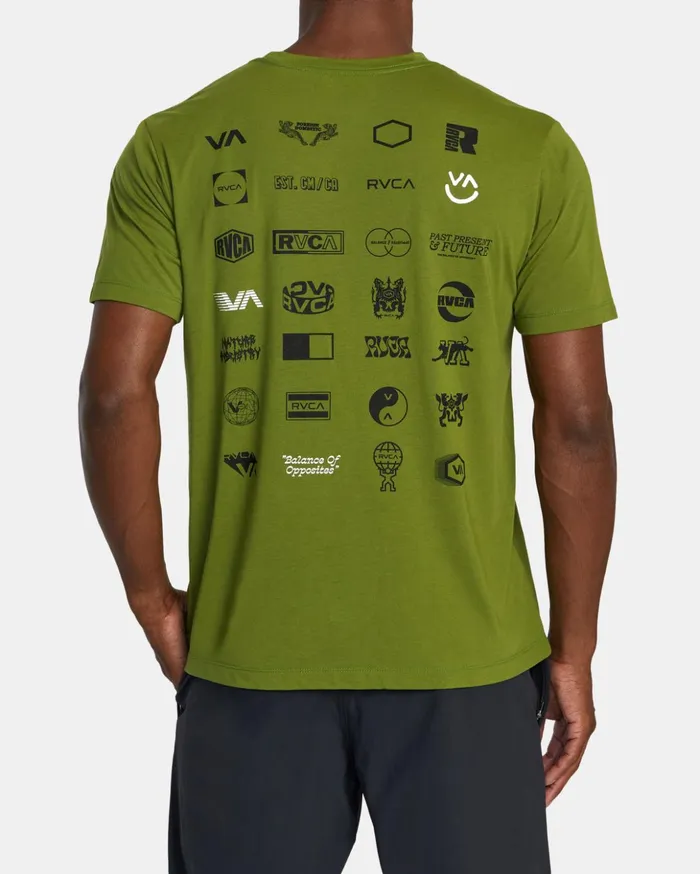 RVCA Short Sleeves RVCA Arena TShirt Olive Leaf 8211 Men