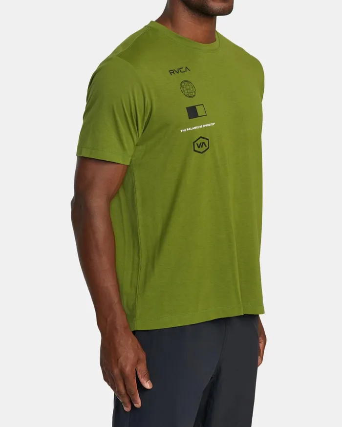 RVCA Short Sleeves RVCA Arena TShirt Olive Leaf 8211 Men