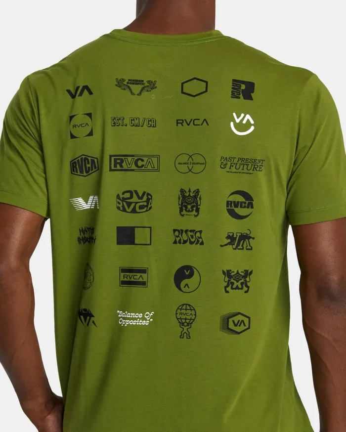 RVCA Short Sleeves RVCA Arena TShirt Olive Leaf 8211 Men