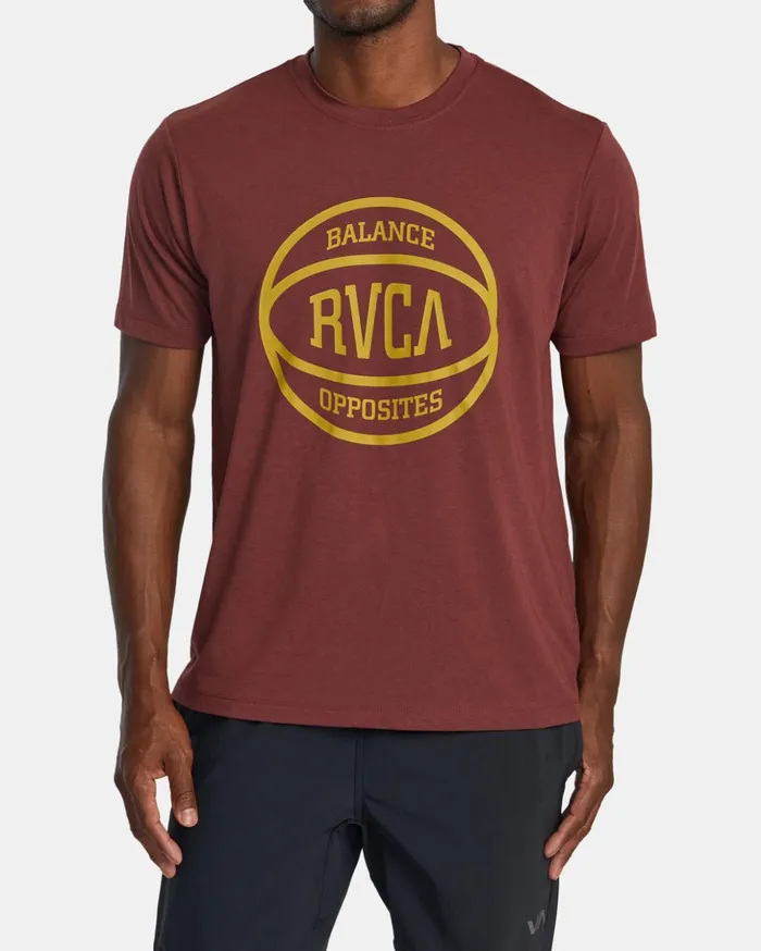 RVCA Short Sleeves RVCA Ball TShirt Burgundy 8211 Men